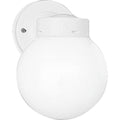 PROGRESS LIGHTING P5604-30 White One-Light 6" Glass Globe Outdoor Wall Lantern