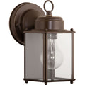 PROGRESS LIGHTING P5607-20 Antique Bronze Flat Glass Lantern One-Light Wall Lantern