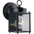 PROGRESS LIGHTING P5607-31 Textured Black Flat Glass Lantern One-Light Wall Lantern