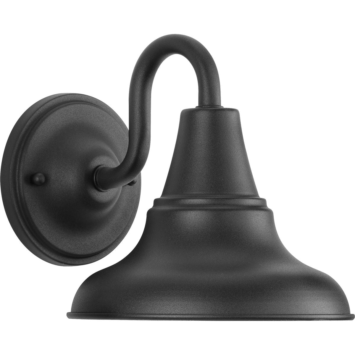 PROGRESS LIGHTING P5622-31 Textured Black District Collection One-Light Farmhouse Textured Black Metal Shade Outdoor Wall Lantern