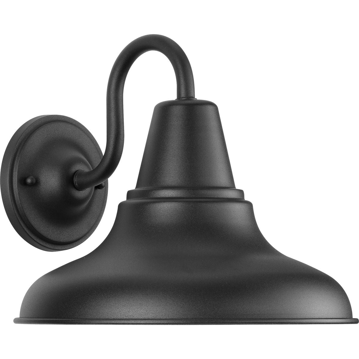 PROGRESS LIGHTING P5623-31 Textured Black District Collection One-Light Farmhouse Textured Black Metal Shade Outdoor Wall Lantern