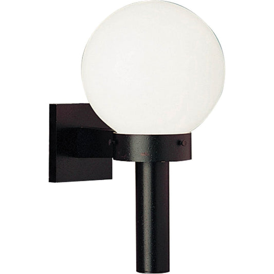 PROGRESS LIGHTING P5626-60 Matte Black Acrylic Globe One-Light Wall Lantern
