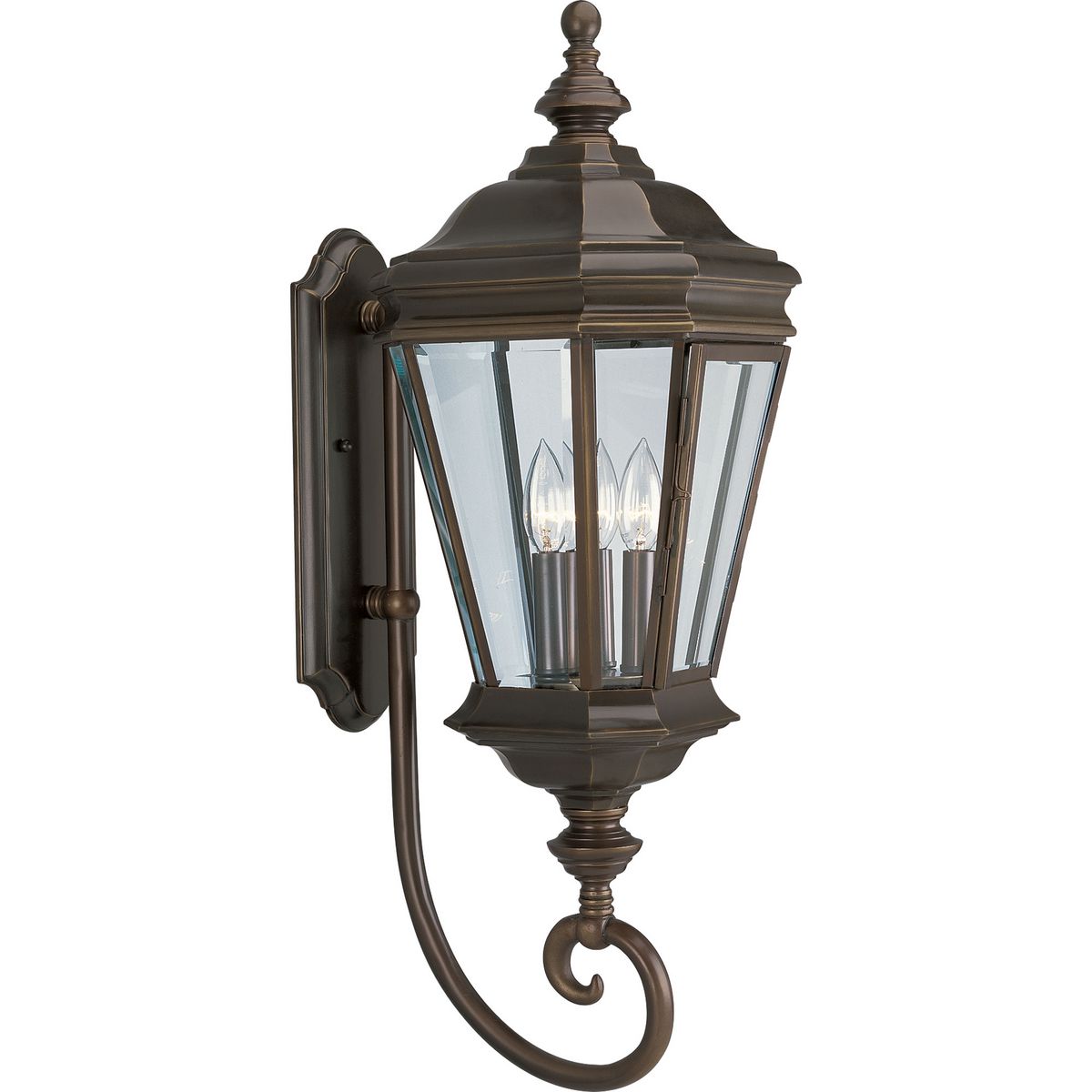 PROGRESS LIGHTING P5672-108 Oil Rubbed Bronze Crawford Collection Three-Light Wall Lantern
