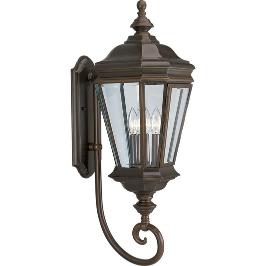 PROGRESS LIGHTING P5672-108 Oil Rubbed Bronze Crawford Collection Three-Light Wall Lantern