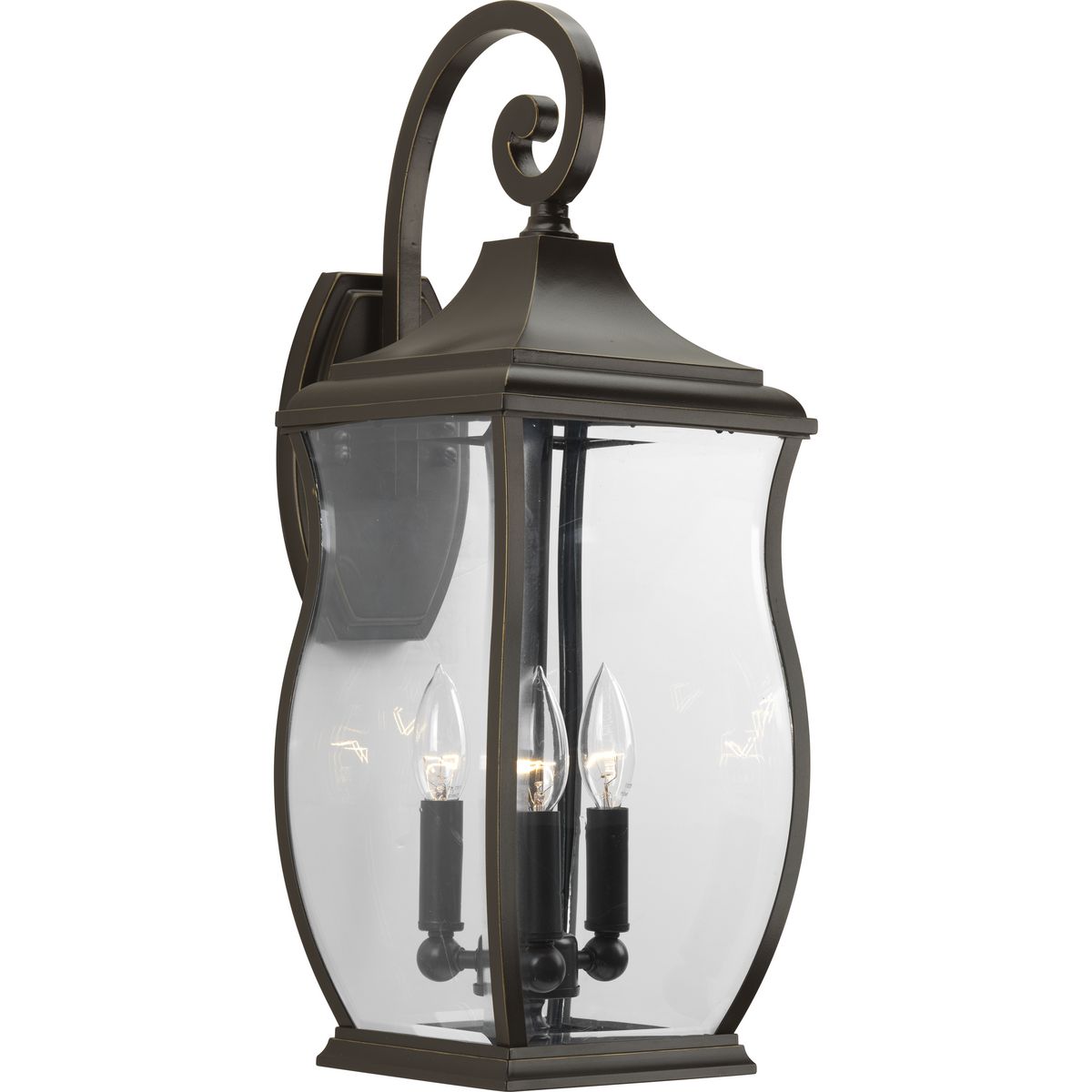 PROGRESS LIGHTING P5699-108 Oil Rubbed Bronze Township Collection Three-Light Large Wall Lantern