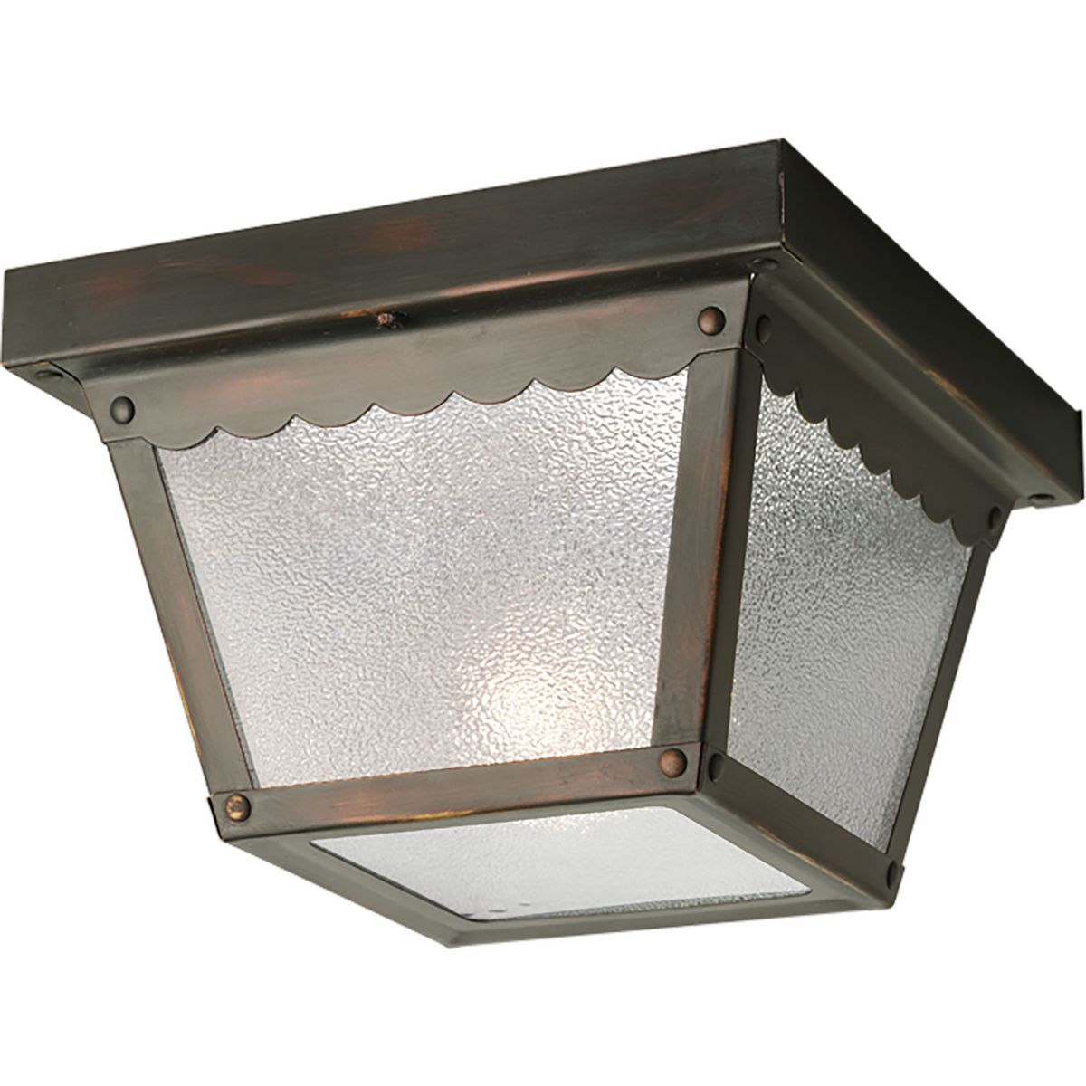 PROGRESS LIGHTING P5727-20 Antique Bronze One-Light 7-1/2" Flush Mount for Indoor/Outdoor use
