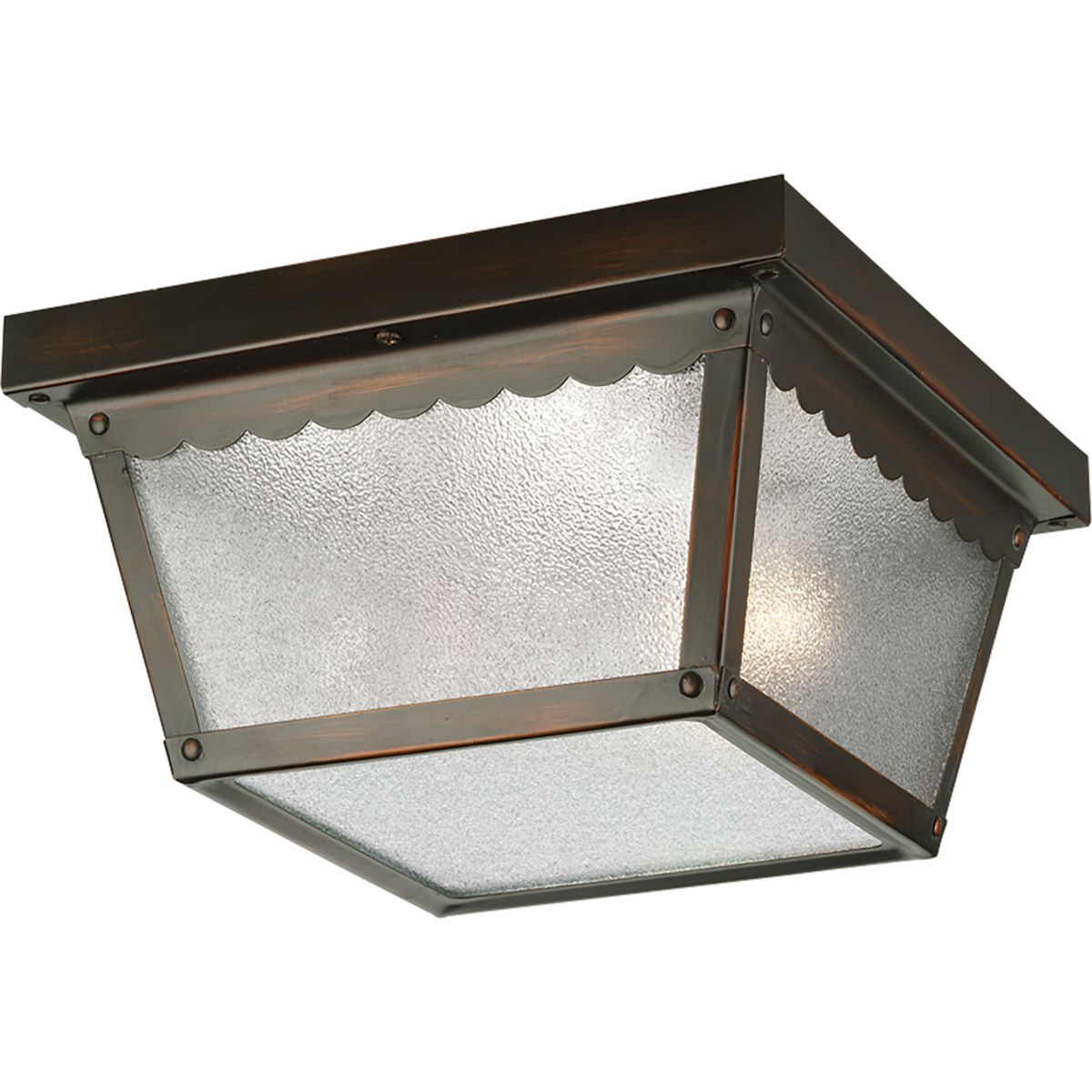 PROGRESS LIGHTING P5729-20 Antique Bronze Two-Light 9-1/4" Flush Mount for Indoor/Outdoor use