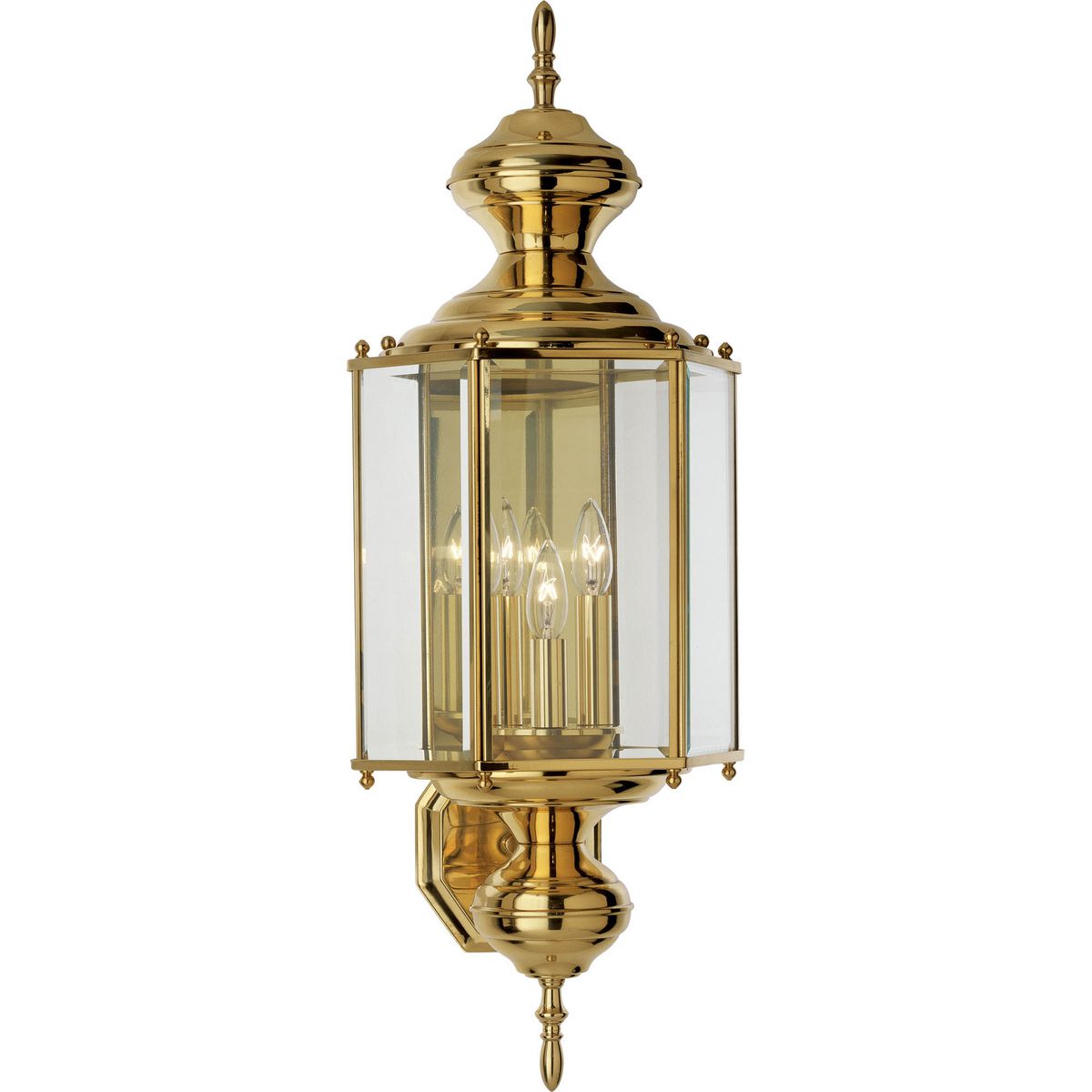 PROGRESS LIGHTING P5730-10 Polished Brass BrassGUARD Collection Three-Light Wall Lantern