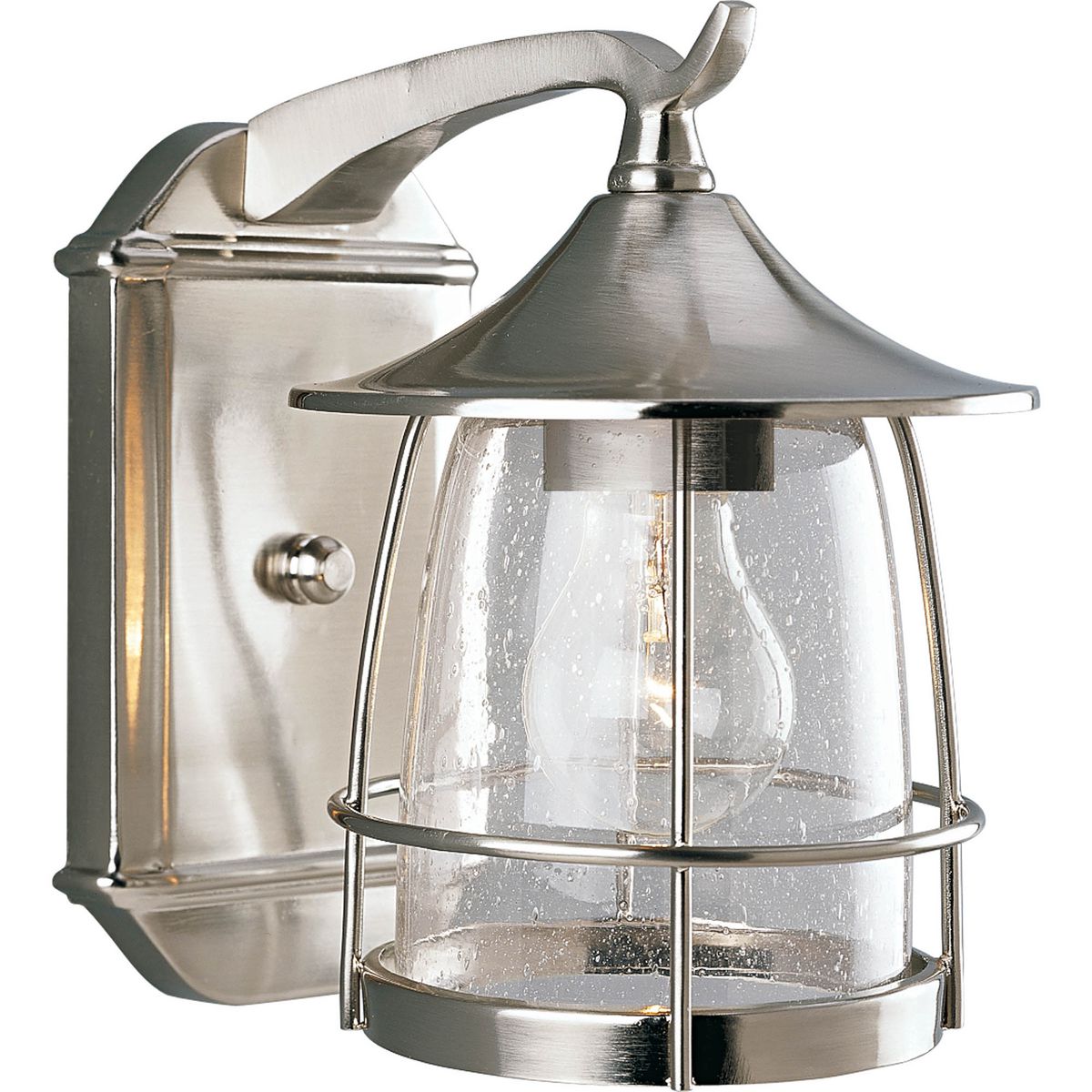 PROGRESS LIGHTING P5763-09 Brushed Nickel Prairie Collection One-Light Medium Wall Lantern