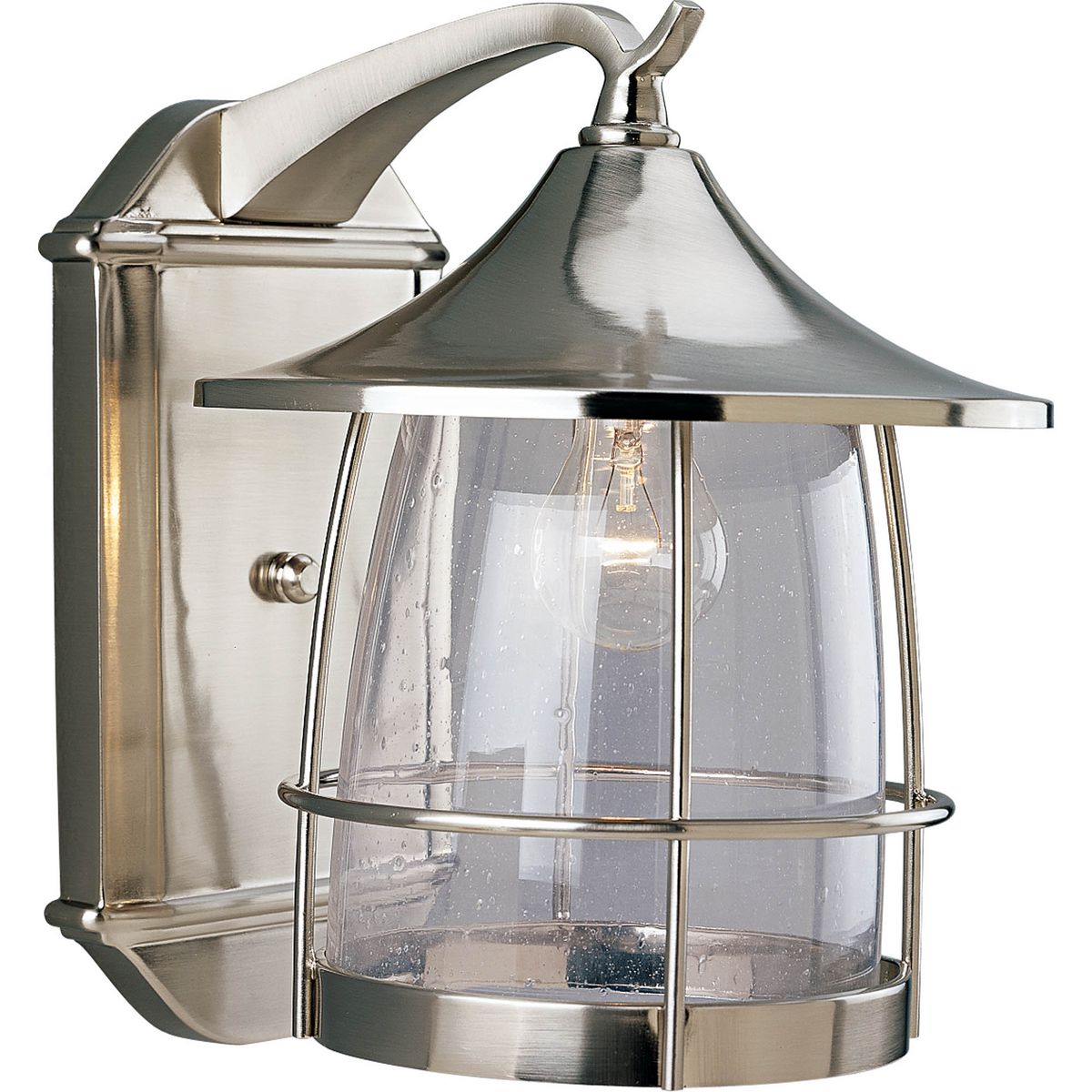 PROGRESS LIGHTING P5764-09 Brushed Nickel Prairie Collection One-Light Large Wall Lantern