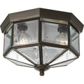PROGRESS LIGHTING P5788-20 Antique Bronze Three-Light Beveled Glass 9-3/4" Close-to-Ceiling