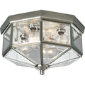 PROGRESS LIGHTING P5789-09 Brushed Nickel Four-Light Beveled Glass 11-1/8" Close-to-Ceiling