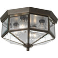 PROGRESS LIGHTING P5789-20 Antique Bronze Four-Light Beveled Glass 11-1/8" Close-to-Ceiling