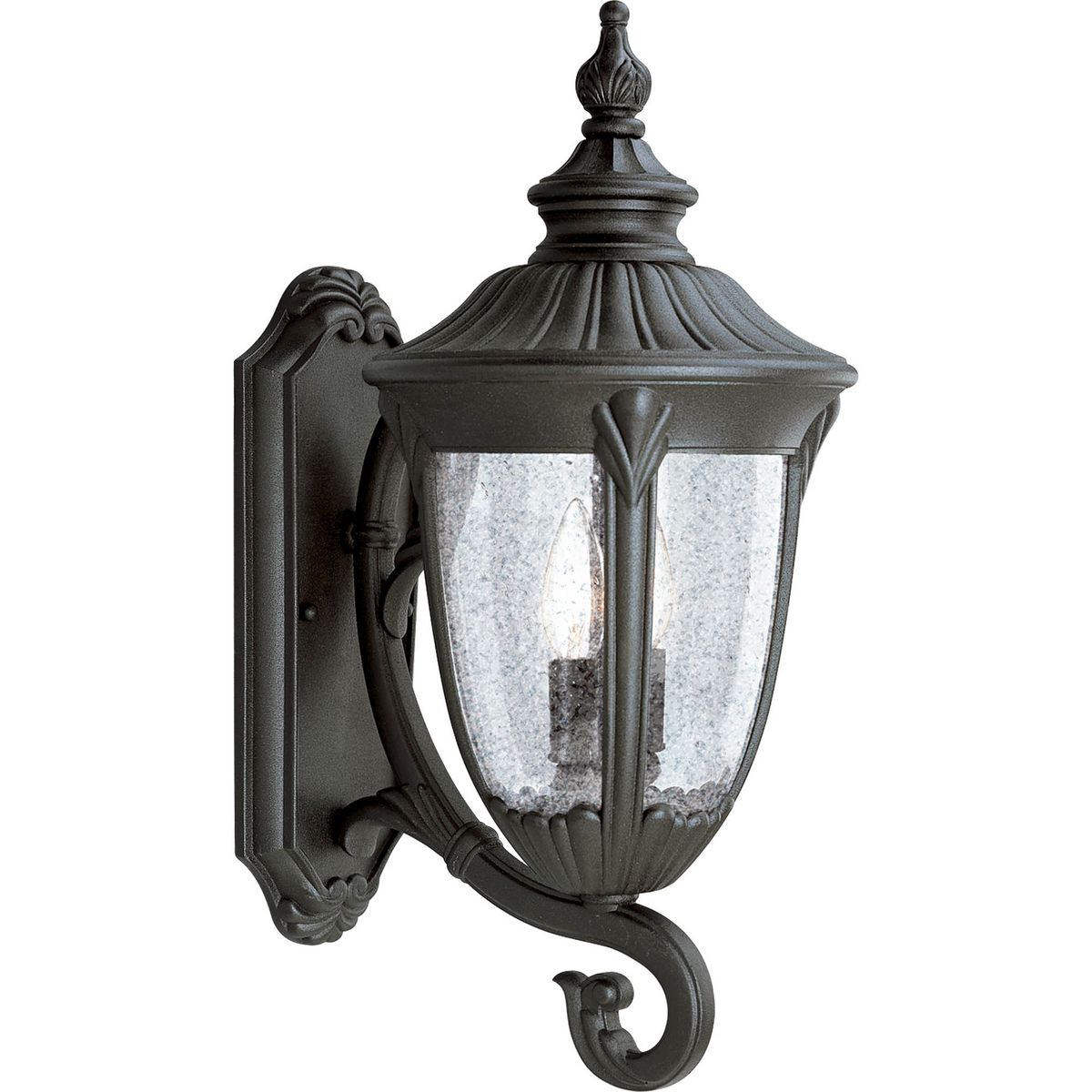 PROGRESS LIGHTING P5823-31 Textured Black Meridian Collection Two-Light Large Wall Lantern