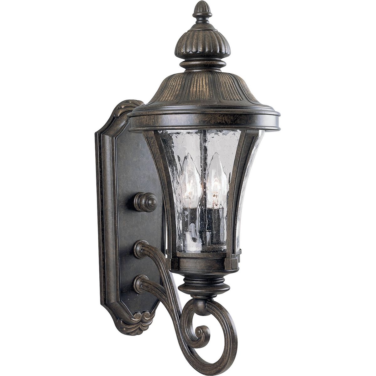 PROGRESS LIGHTING P5835-77 Forged Bronze Nottington Collection Two-Light Medium Wall Lantern