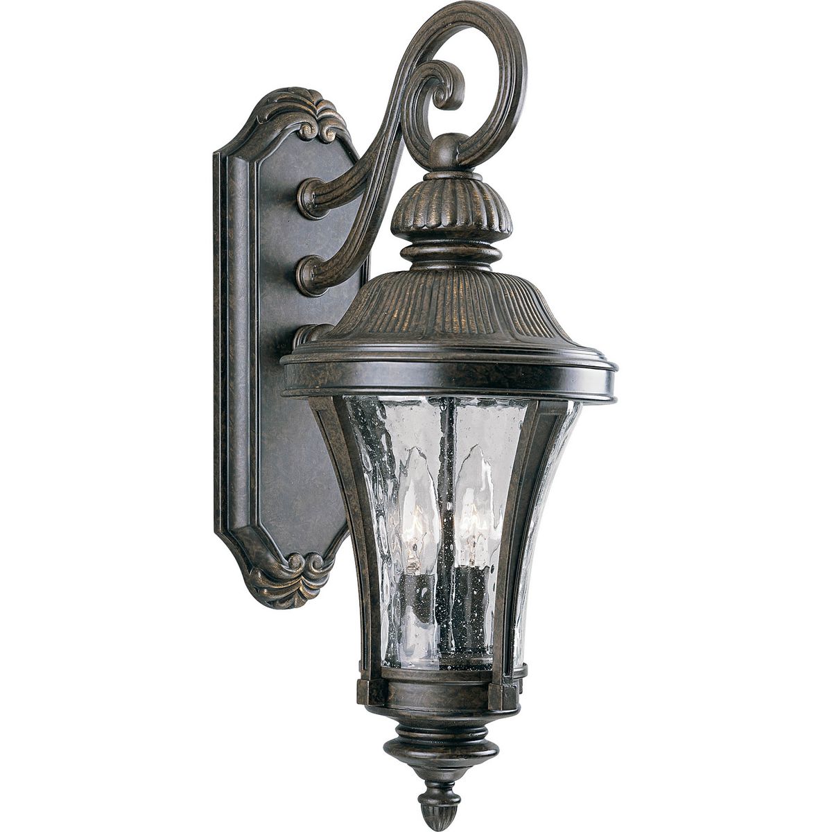 PROGRESS LIGHTING P5836-77 Forged Bronze Nottington Collection Two-Light Medium Wall Lantern