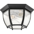 PROGRESS LIGHTING P6019-31 Textured Black Roman Coach Collection Two-Light 11" Flush Mount