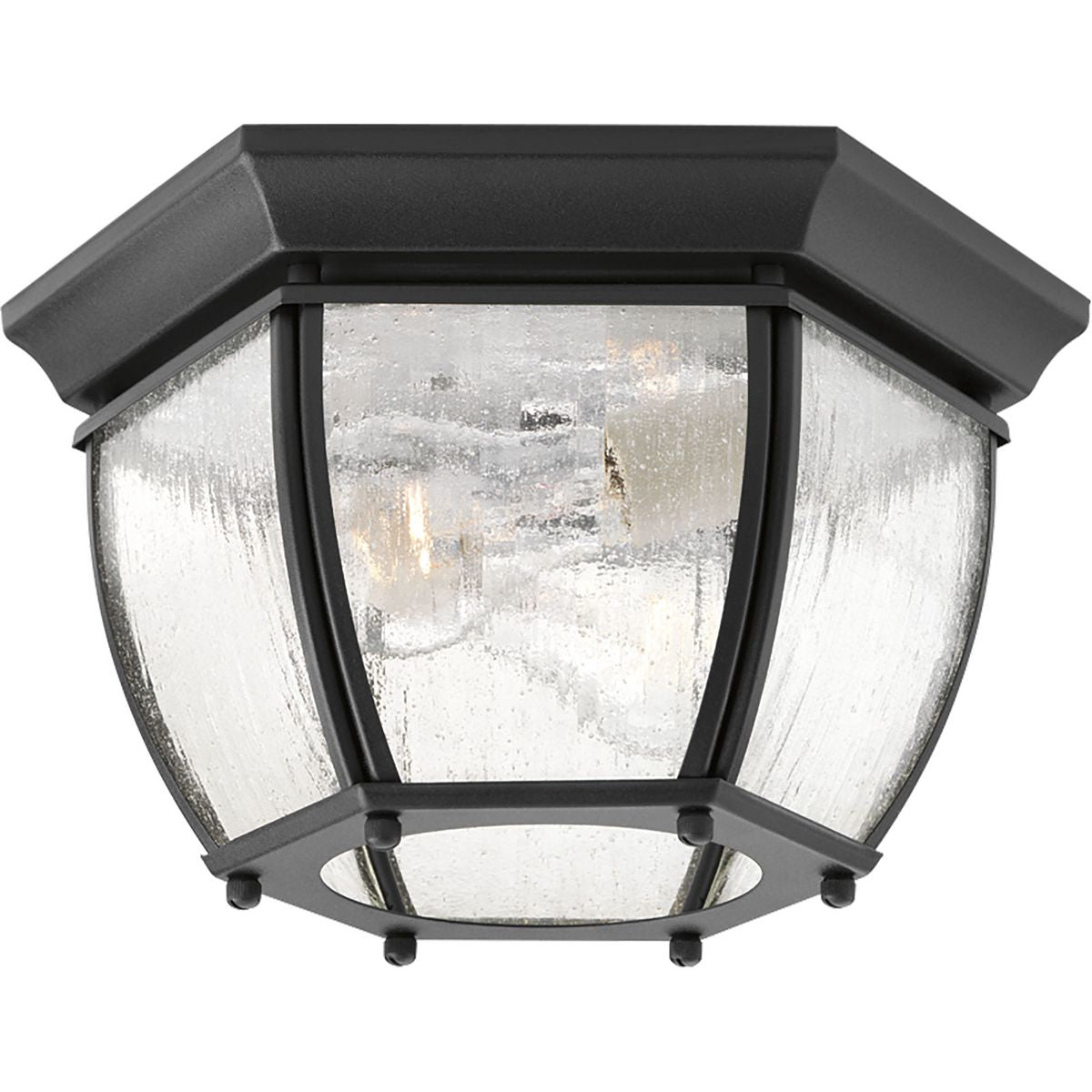 PROGRESS LIGHTING P6019-31 Textured Black Roman Coach Collection Two-Light 11" Flush Mount