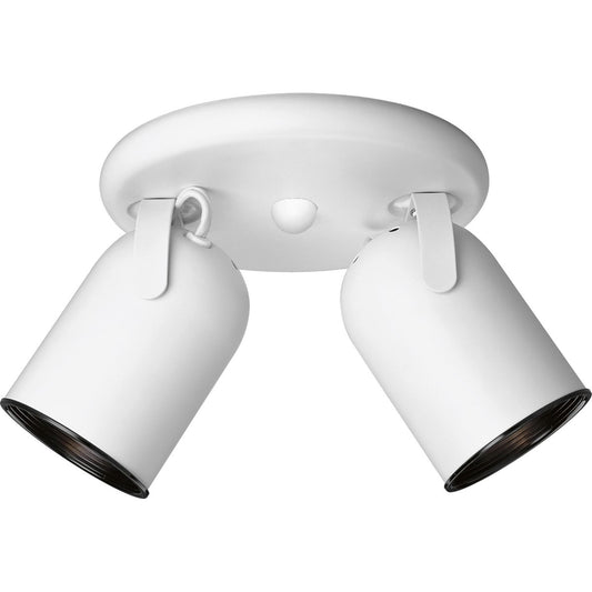 PROGRESS LIGHTING P6149-30 White Two-Light Multi Directional Roundback Wall/Ceiling Fixture