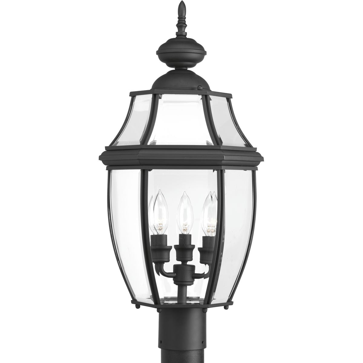 PROGRESS LIGHTING P6433-31 Textured Black New Haven Collection Three-Light Post Lantern