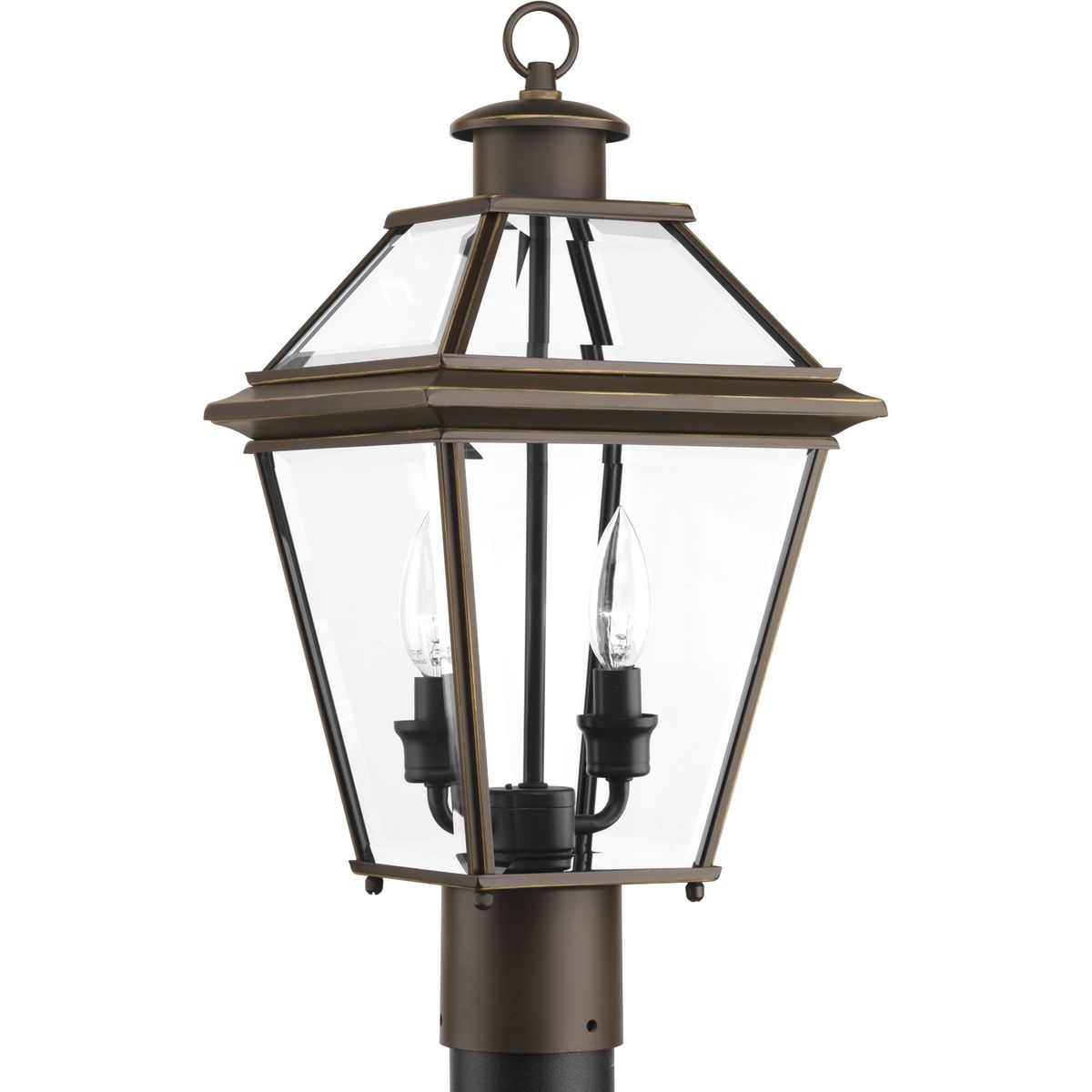 PROGRESS LIGHTING P6437-20 Antique Bronze Burlington Collection Two-Light Post Lantern