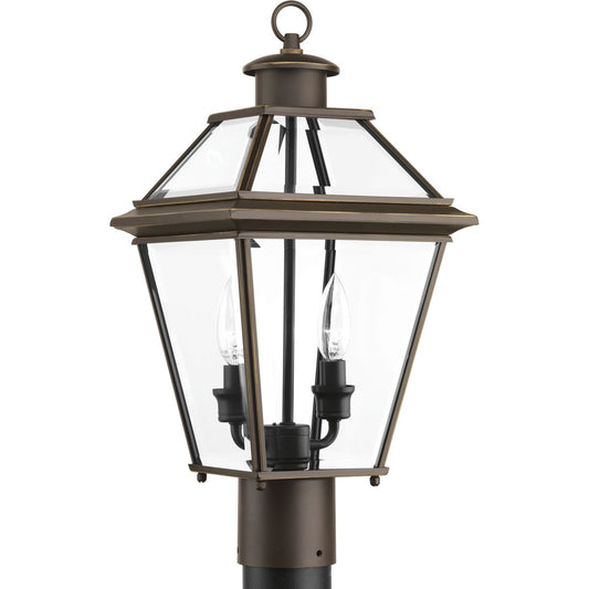 PROGRESS LIGHTING P6437-20 Antique Bronze Burlington Collection Two-Light Post Lantern