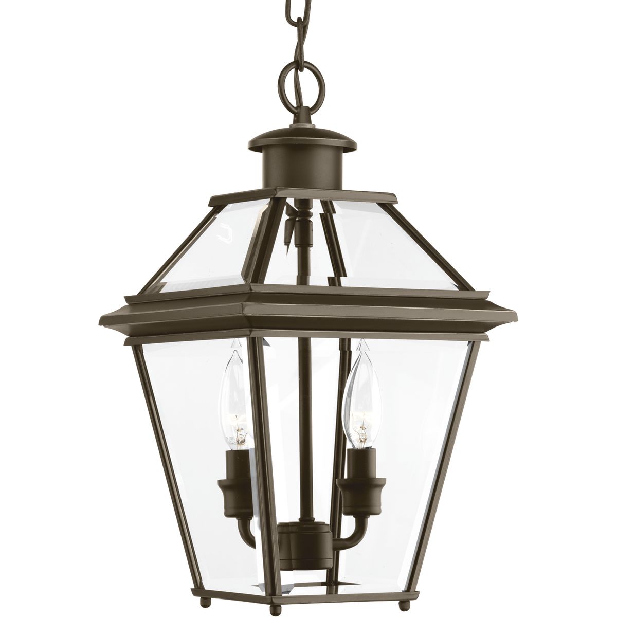 PROGRESS LIGHTING P6537-20 Antique Bronze Burlington Collection Two-Light Hanging Lantern