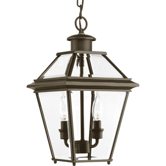 PROGRESS LIGHTING P6537-20 Antique Bronze Burlington Collection Two-Light Hanging Lantern