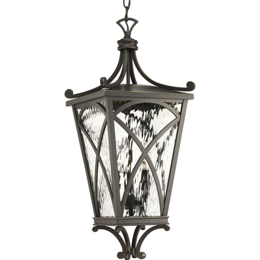 PROGRESS LIGHTING P6542-108 Oil Rubbed Bronze Cadence Collection Three-Light Hanging Lantern