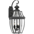 PROGRESS LIGHTING P6612-31 Textured Black New Haven Collection Three-Light Large Wall Lantern