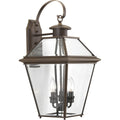 PROGRESS LIGHTING P6617-20 Antique Bronze Burlington Collection Three-Light Large Wall Lantern