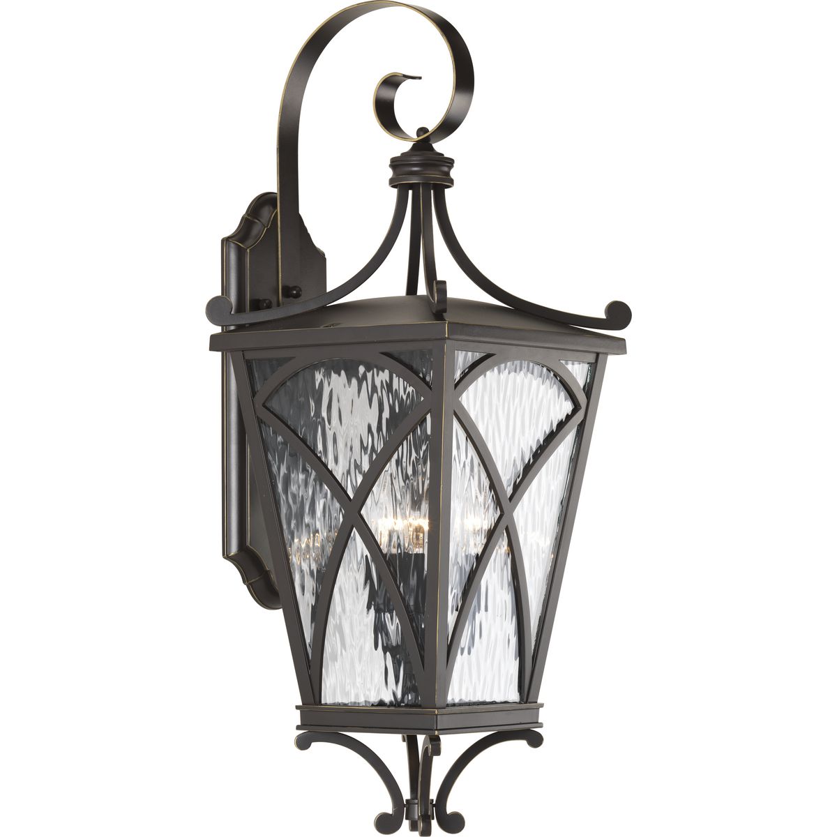 PROGRESS LIGHTING P6639-108 Oil Rubbed Bronze Cadence Collection Three-Light Large Wall Lantern