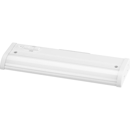 PROGRESS LIGHTING P700025-028-CS Satin White Hide-A-Lite Collection 12" LED 5-CCT Linear Undercabinet Light