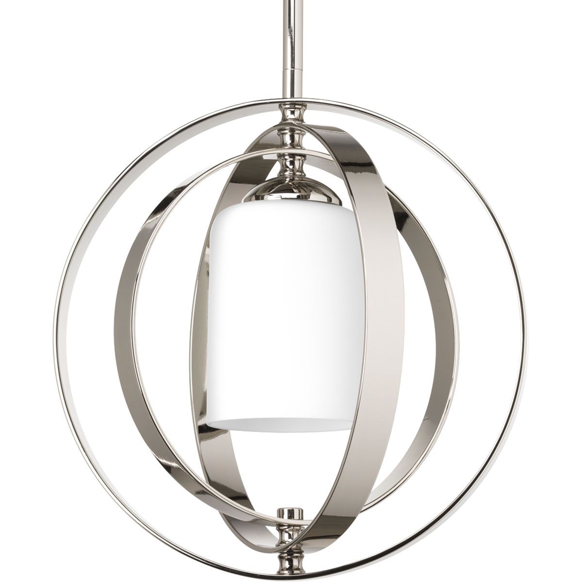 PROGRESS LIGHTING P7077-104 Polished Nickel Equinox Collection One-Light Small Foyer Lantern