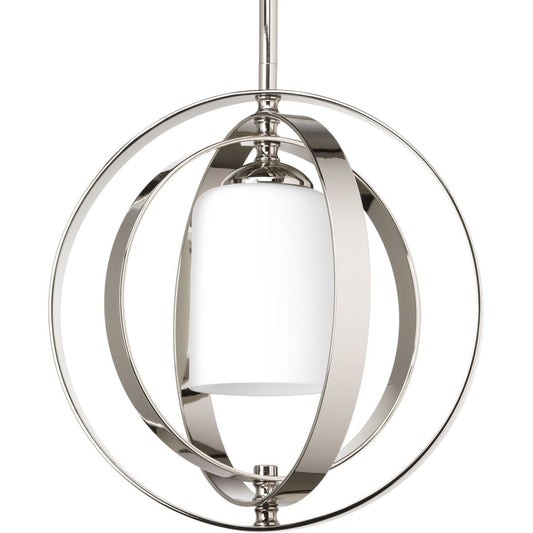 PROGRESS LIGHTING P7077-104 Polished Nickel Equinox Collection One-Light Small Foyer Lantern