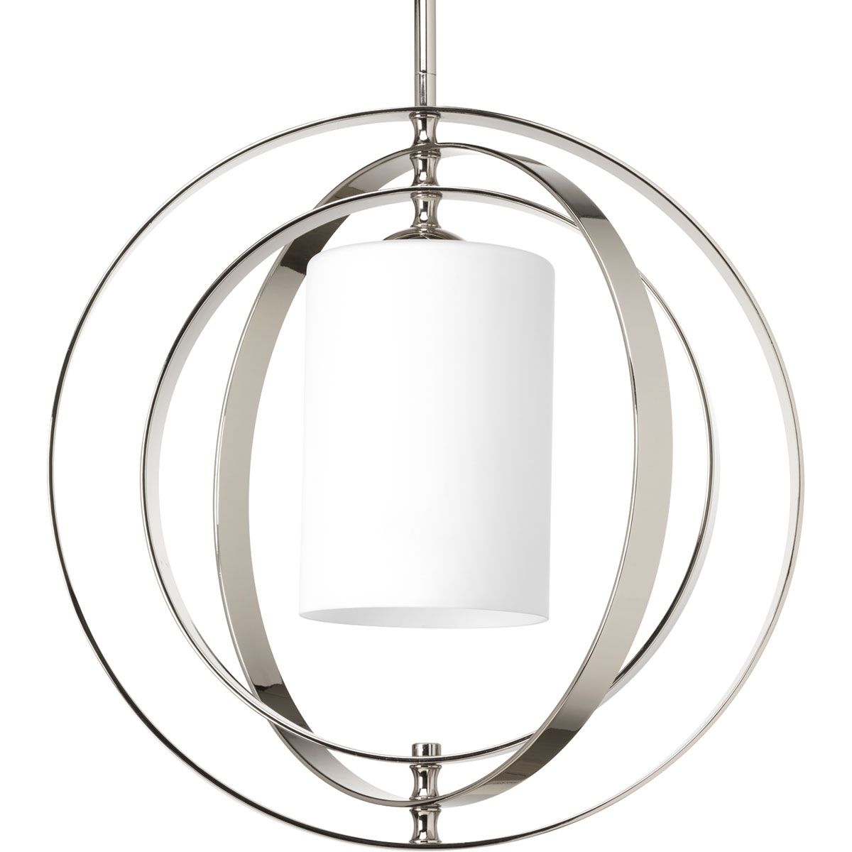 PROGRESS LIGHTING P7078-104 Polished Nickel Equinox Collection One-Light Medium Foyer Lantern