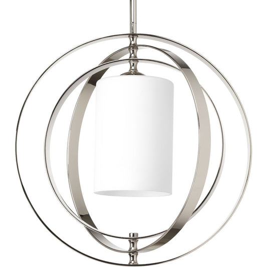 PROGRESS LIGHTING P7078-104 Polished Nickel Equinox Collection One-Light Medium Foyer Lantern