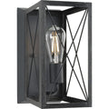 PROGRESS LIGHTING P710012-031 Textured Black Briarwood Collection One-Light Cerused Black Oak/Black Farmhouse Wall Sconce Light