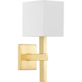 PROGRESS LIGHTING P710016-012 Satin Brass Metro Collection One-Light New Traditional Satin Brass Summer Linen Wall Light