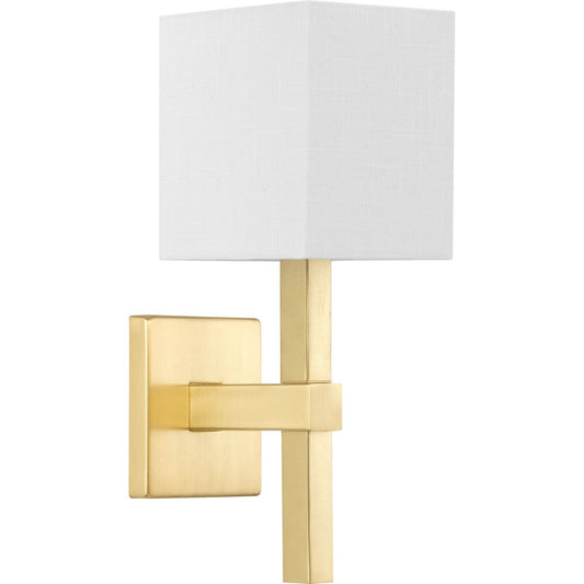 PROGRESS LIGHTING P710016-012 Satin Brass Metro Collection One-Light New Traditional Satin Brass Summer Linen Wall Light