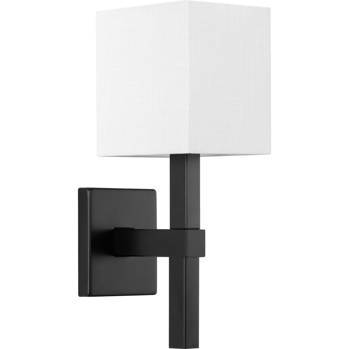 PROGRESS LIGHTING P710016-31M Matte Black Metro Collection One-Light New Traditional Matte Black Summer Linen Wall Light