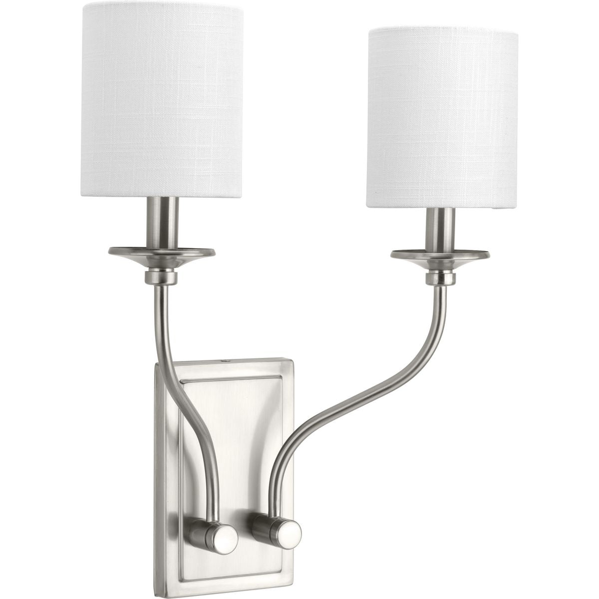 PROGRESS LIGHTING P710019-009 Brushed Nickel Bonita Collection Brushed Nickel Two-Light Wall Sconce
