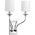PROGRESS LIGHTING P710019-015 Polished Chrome Bonita Collection Polished Chrome Two-Light Wall Sconce