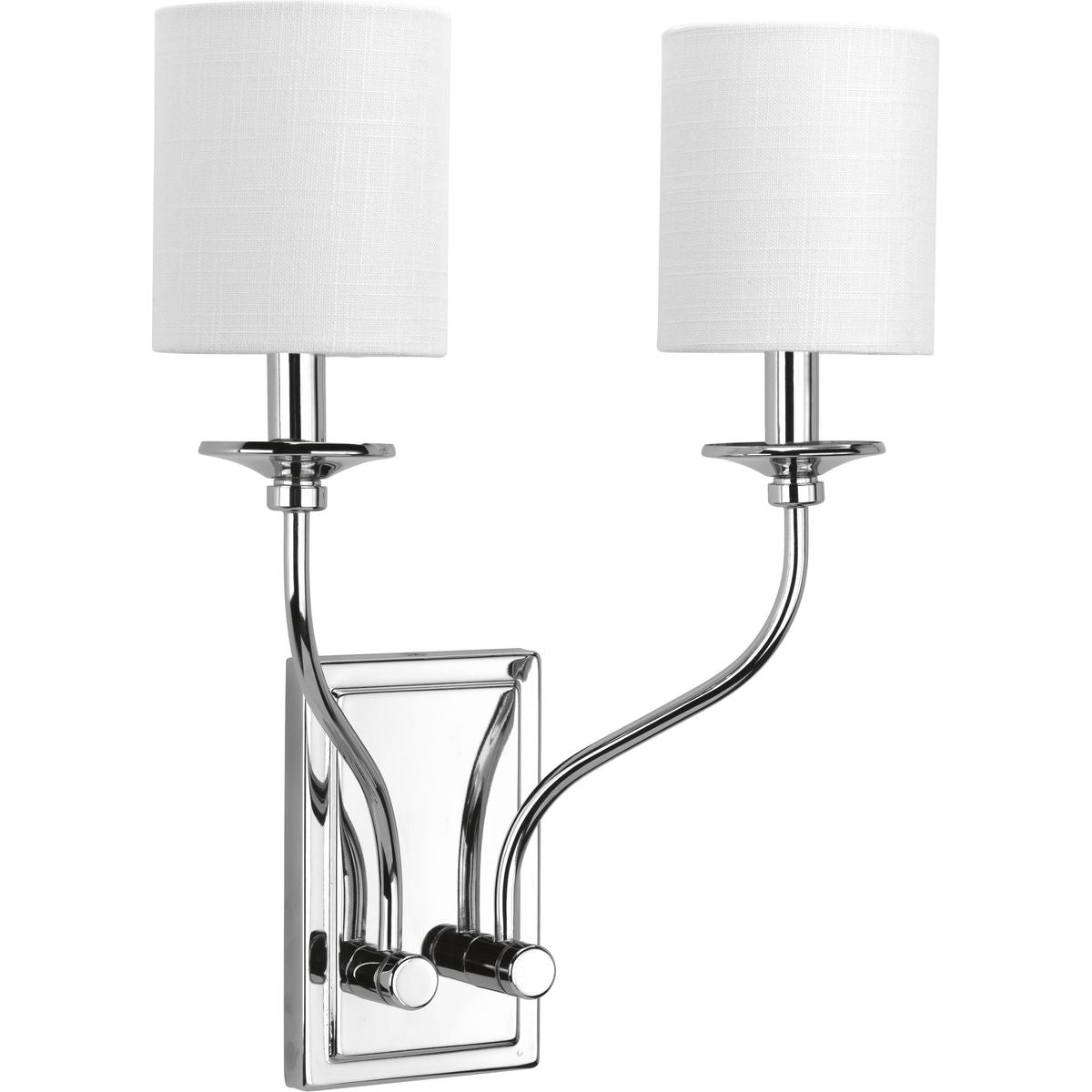 PROGRESS LIGHTING P710019-015 Polished Chrome Bonita Collection Polished Chrome Two-Light Wall Sconce