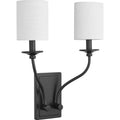 PROGRESS LIGHTING P710019-031 Matte Black Bonita Collection Black Two-Light Wall Sconce
