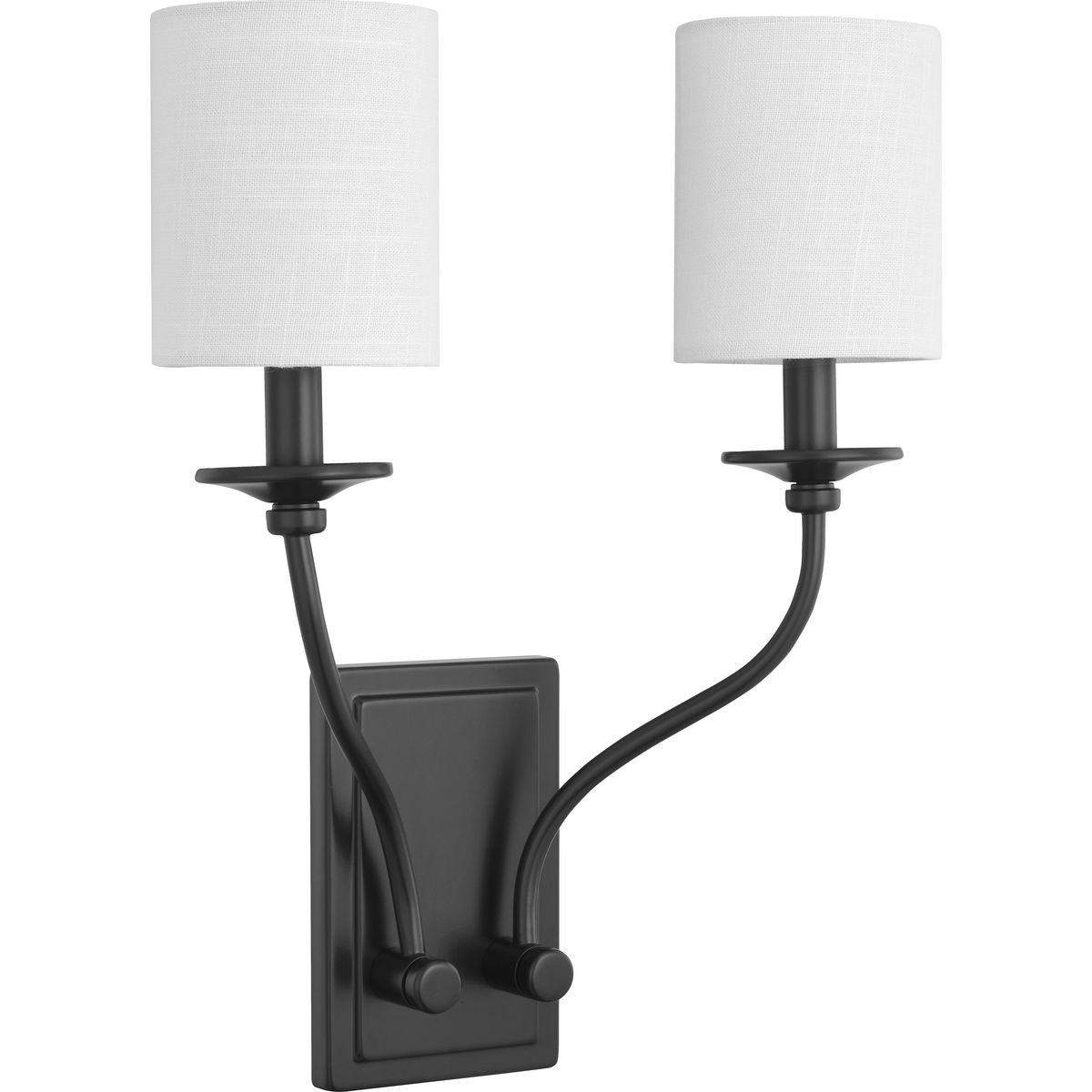 PROGRESS LIGHTING P710019-031 Matte Black Bonita Collection Black Two-Light Wall Sconce