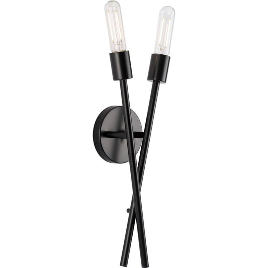 PROGRESS LIGHTING P710027-31M Matte Black Astra Collection Two-Light 18" Matte Black Modern Wall Bracket