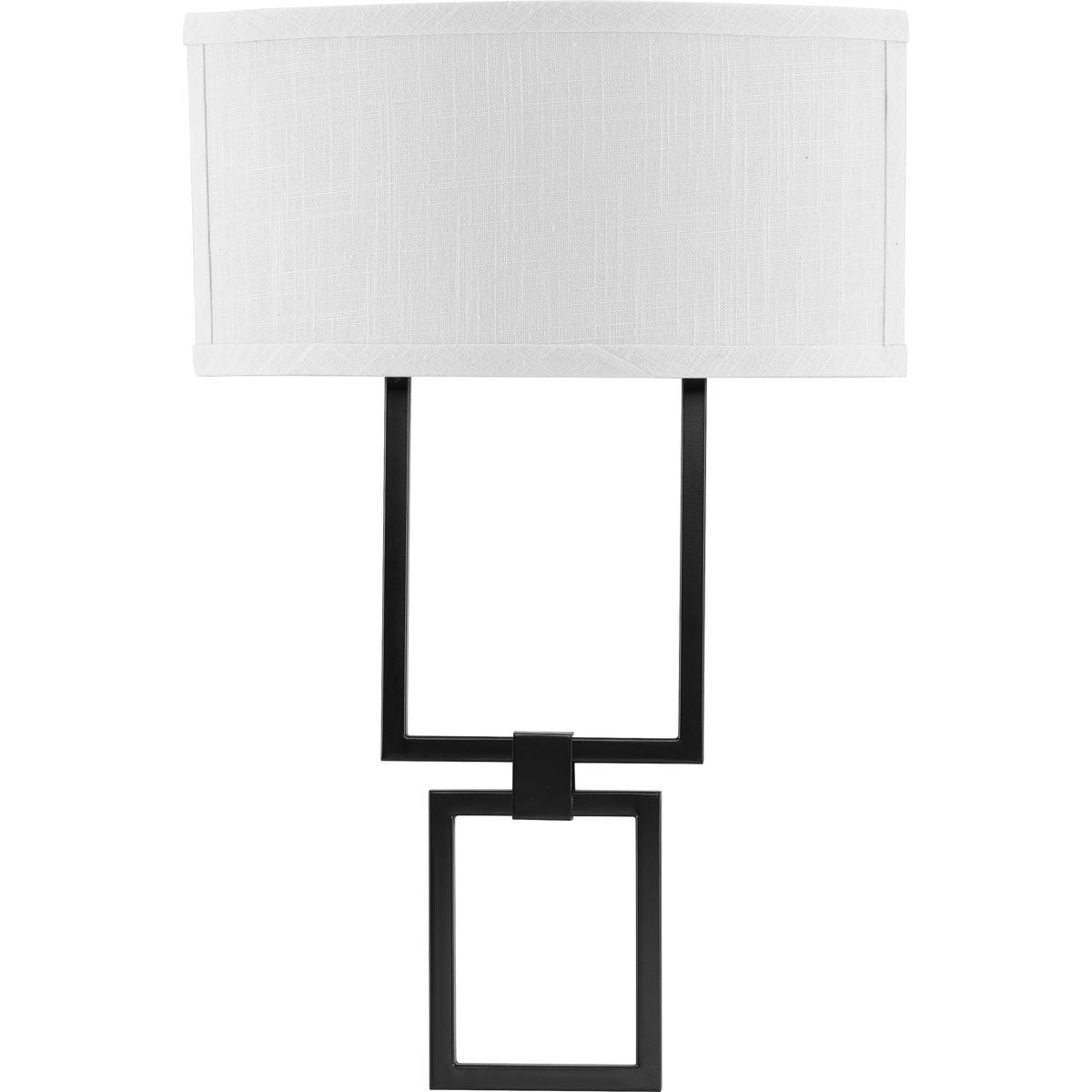 PROGRESS LIGHTING P710054-031-30 Matte Black LED Shaded Sconce Collection Black One-Light Square Wall Sconce
