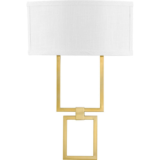 PROGRESS LIGHTING P710054-109-30 Brushed Bronze LED Shaded Sconce Collection Brushed Bronze One-Light Square Wall Sconce