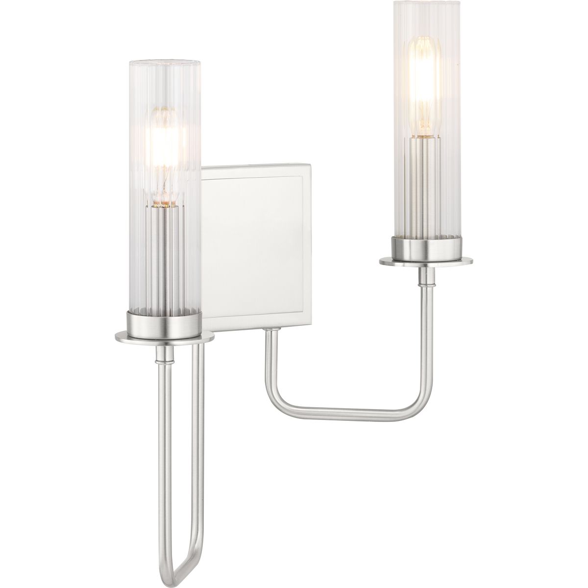 PROGRESS LIGHTING P710056-009 Brushed Nickel Rainey Collection Two-Light Wall Bracket